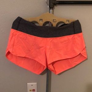 Lululemon neon pink running shorts